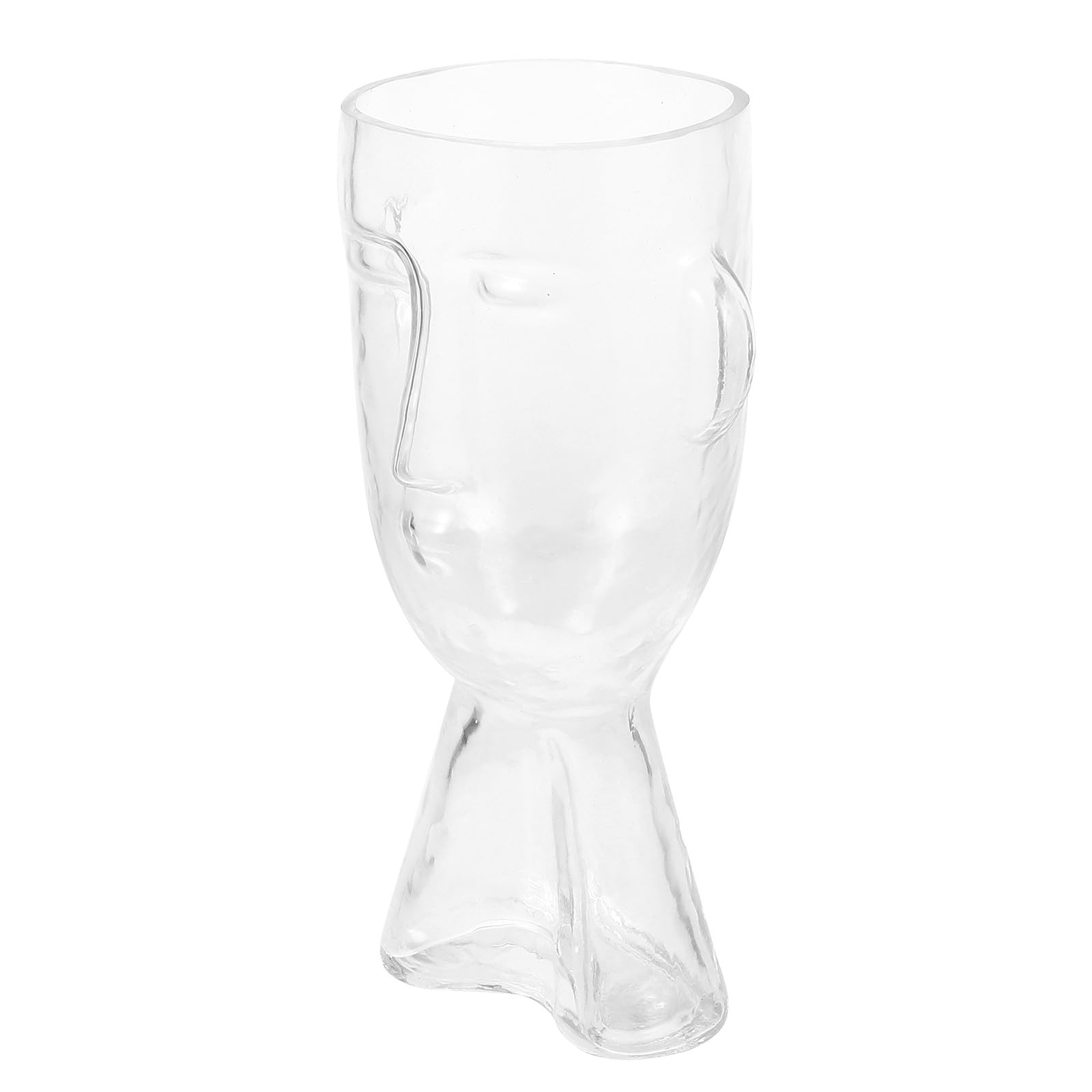 Vase en verre transparent visage humain abstrait pour bureau et salon
