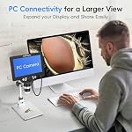 7" LCD Digital Microscope 1200X Magnification, 1080P Coin Microscope with Metal Stand | 8 LED Lights & Ultra-Precise Focus | Coin, Stamp, Windows/Mac Compatible
