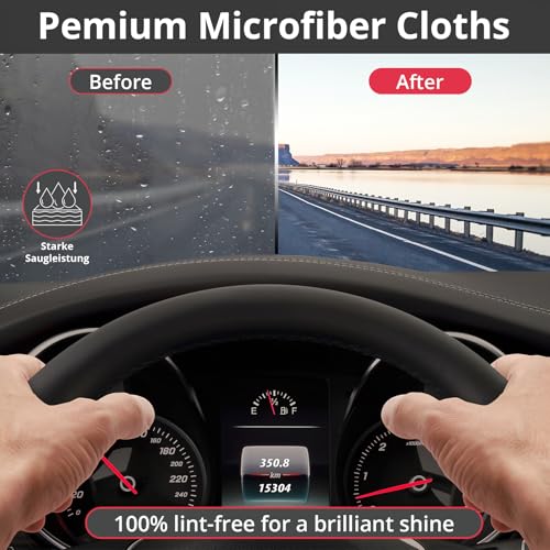 mobumeia 4X Fenstertuch, 30x30cm Fensterputztücher Carbon Tücher Für kristallklare & streifenfreie Scheiben, Poliertuch Gläser Microfasertuch Fenster, Microfaser Fensterputztuch, Glas Tuch