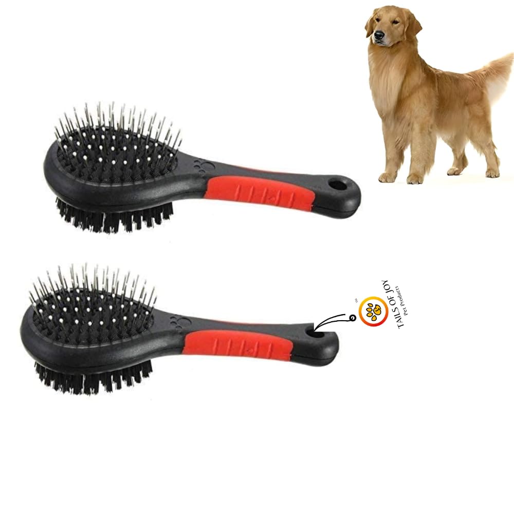 Tails of Joys Double side Pet Grooming Brush Long and Short Shedding Tool Removes Undercoat and Loose Hair Size - Small Colour - May Very - Pack of 2 (B0BTM1S9XG) Amazon Price History, Amazon Price Tracker