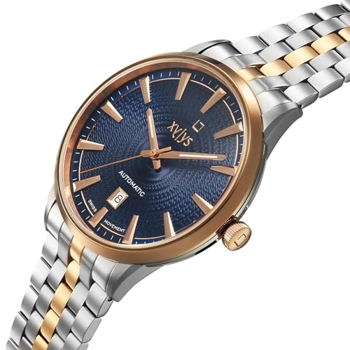 Image of Xylys Waltz-G with Analog with Date Automatic Blue Dial Two Toned Leather Strap Watch for Men - 40060KM01E