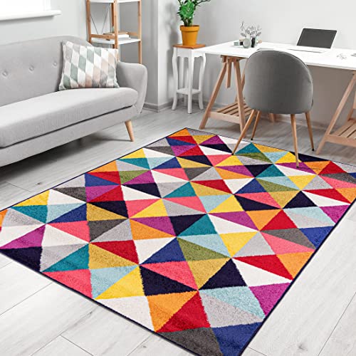 Mazovia Modern Teppich - Diamant Karo Geometrischen Muster - Weich Teppich für Wohnzimmer,...