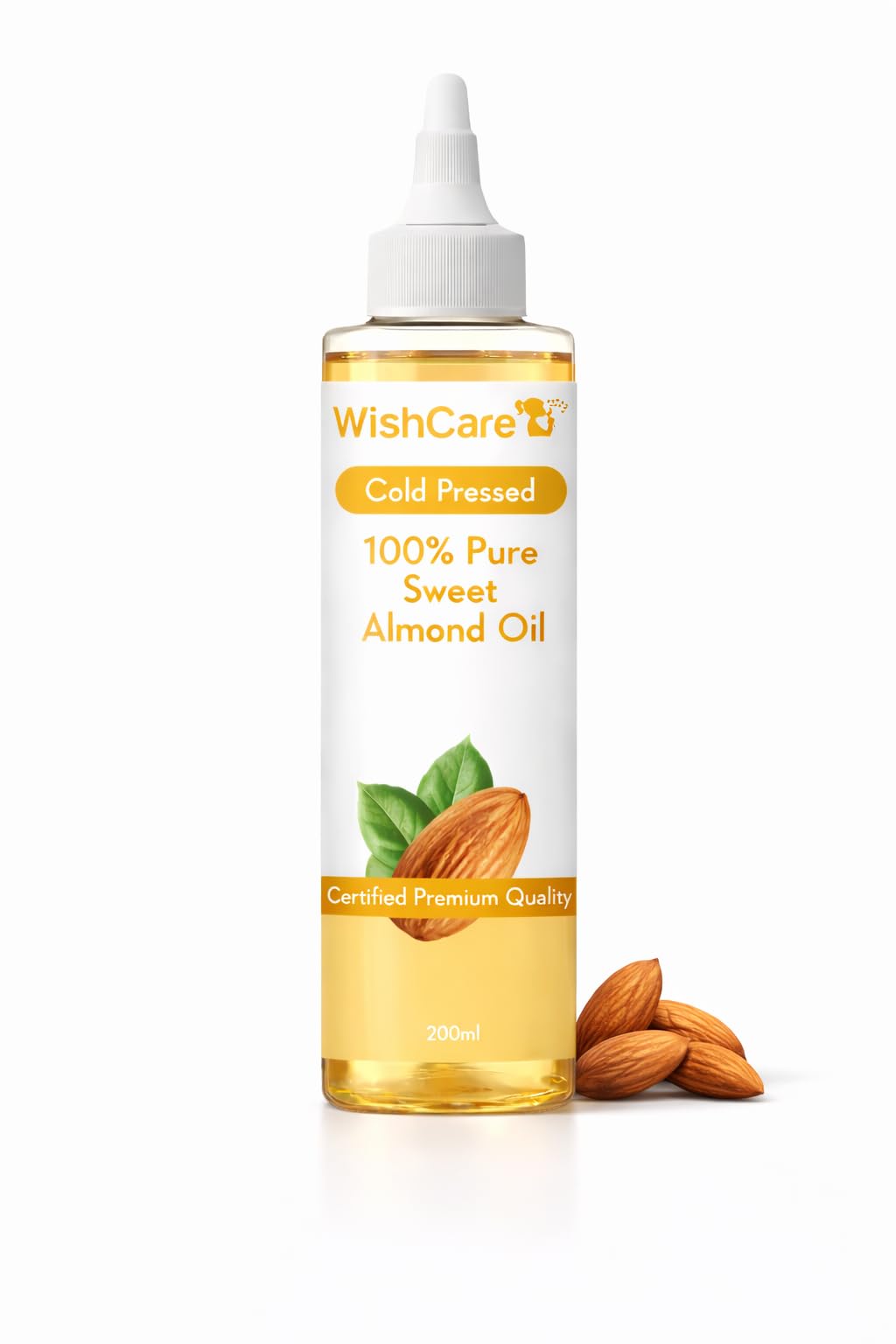 Pure Cold Pressed Sweet Almond Oil For Hair Growth And Glowing Skin & Face - 200ml