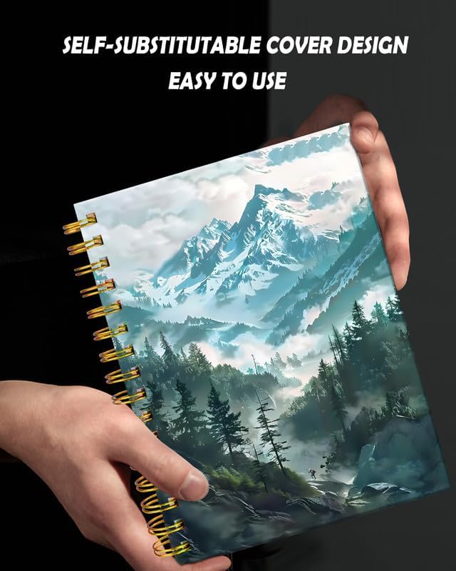 Miniatura 4 de Cuaderno de espiral para mujer, cuadernos universitarios A5 de 6 x 8.4 pulgadas, 120 páginas (60 hojas) diario rayado con papel grueso de alta