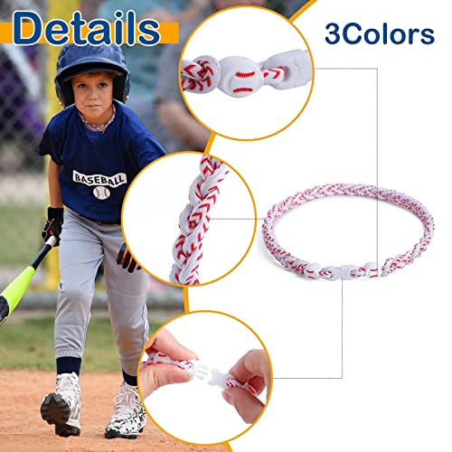 4 pieces baseball necklaces for boysthree braided rope tornado sports titanium necklacesbaseball accessories drip