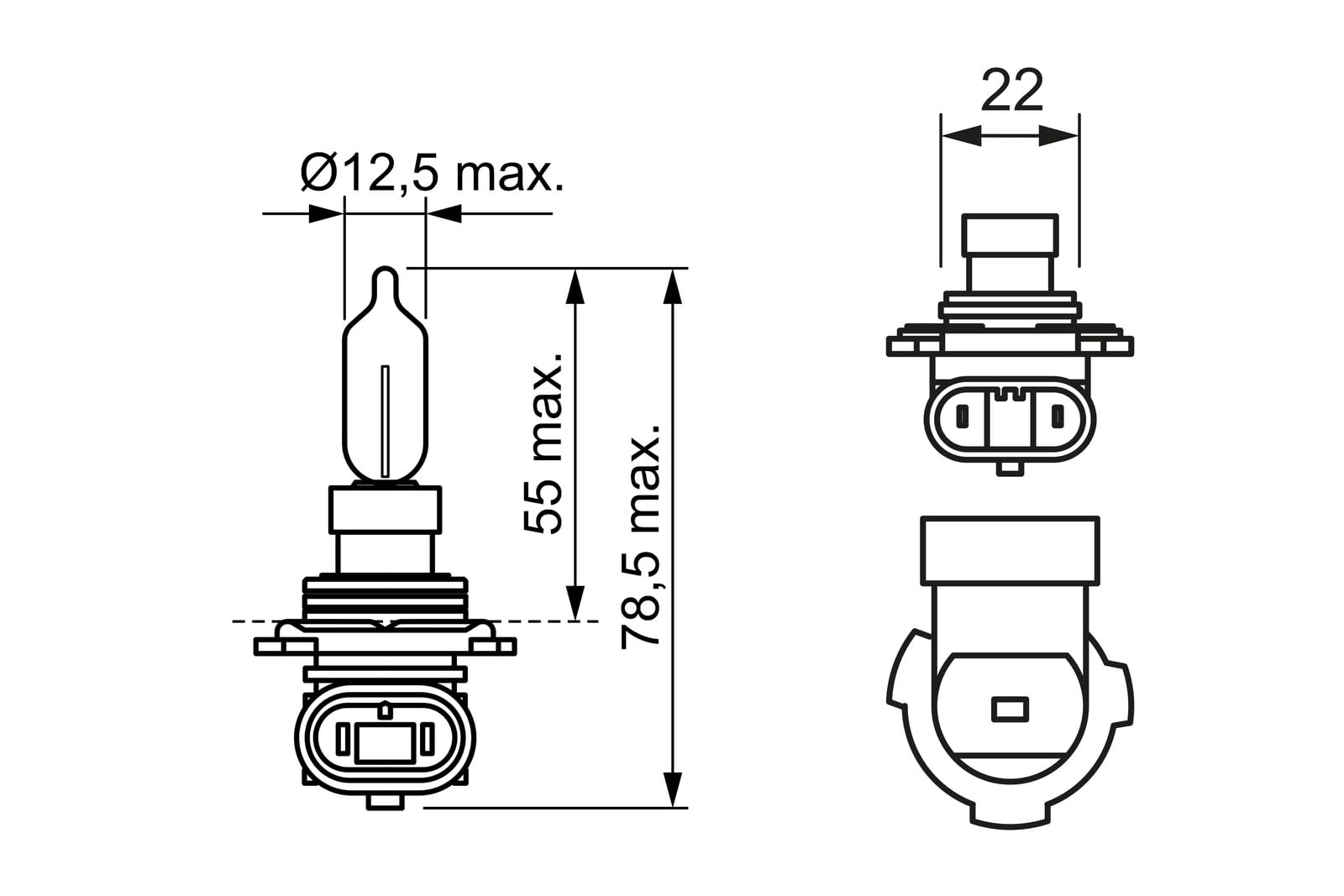 Bosch Glühlampe, Fernscheinwerfer 1987301039 (Paquete de 2)