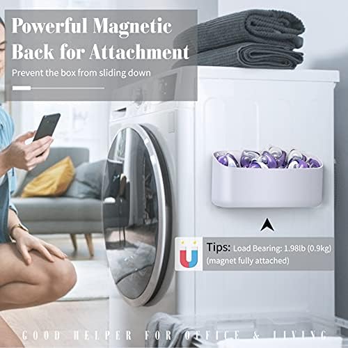 TiMOVO Magnetic Dry Erase Marker Holder, Whiteboard Pen and Eraser Holder, Magnet Pencil Cup Utility Storage Organizer for Classroom Organization, Office, Home, Refrigerator, Metal Cabinets - White