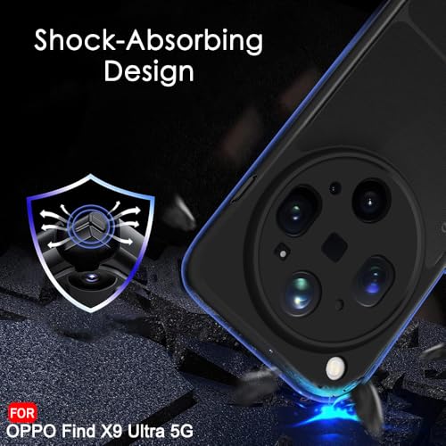 Image of TheGiftKart Hybrid Shockproof Back Cover Case for Oppo Find X9 Ultra 5G | Camera Protection Module | Hard Back Cover Case for Oppo Find X9 Ultra (PC & TPU, Translucent Smoke Matte Back, Black Sides)