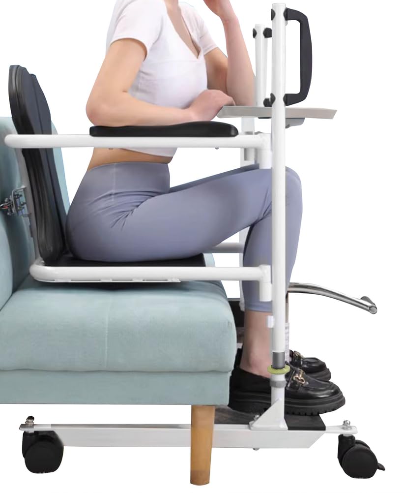 Silla Elevadora Hidráulica 5 en 1 para Pacientes Silla de Transferencia con Altura Ajustable Silla Elevadora para Traslado de Pacientes Silla de Ruedas para Enfermería