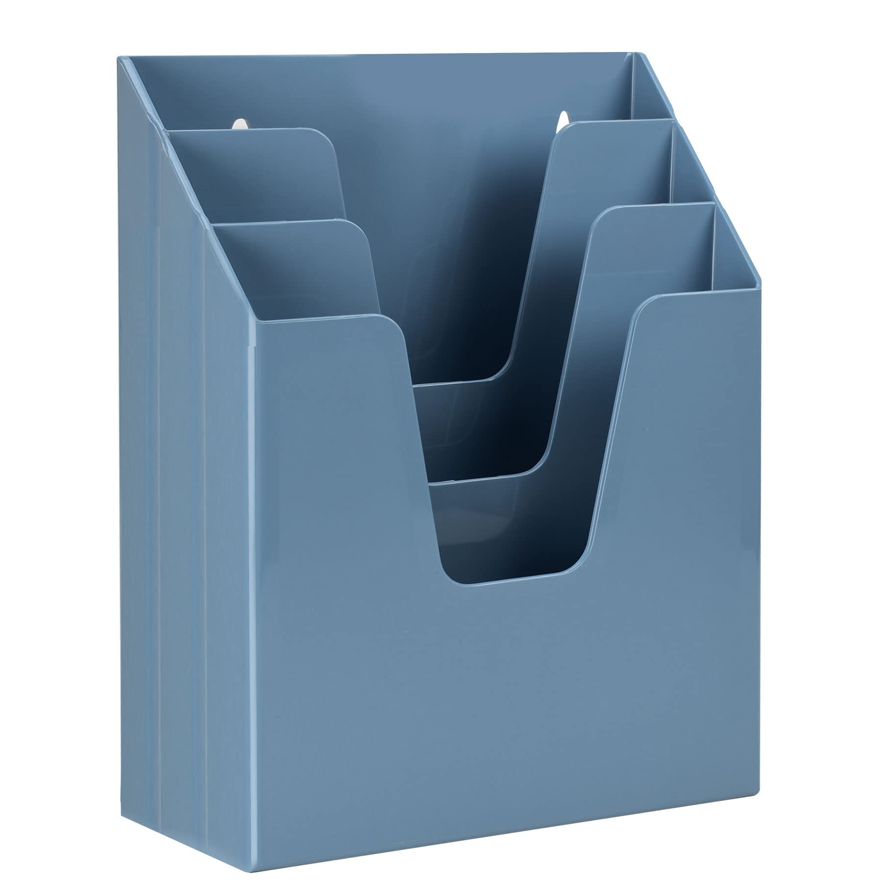 Acrimet Organizzatore Porta Cartelle Verticale a Triplo Scomparto, Separatore per File (Plastica) (Colore Blu)