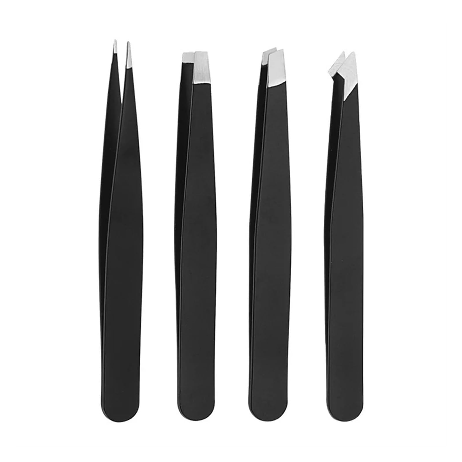 Volure Black Stainless Steel Eyebrow Tweezers Set