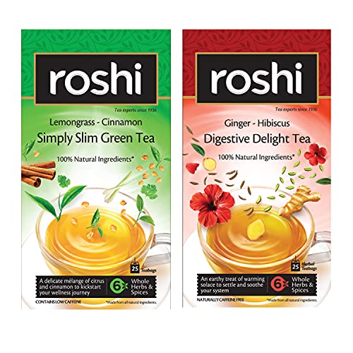 Image of Roshi Weight Watcher Combo|(50 Tea Bags)|Pack of Simply Slim Green tea and Digestive Delight tea for enhanced metabolism and fitness