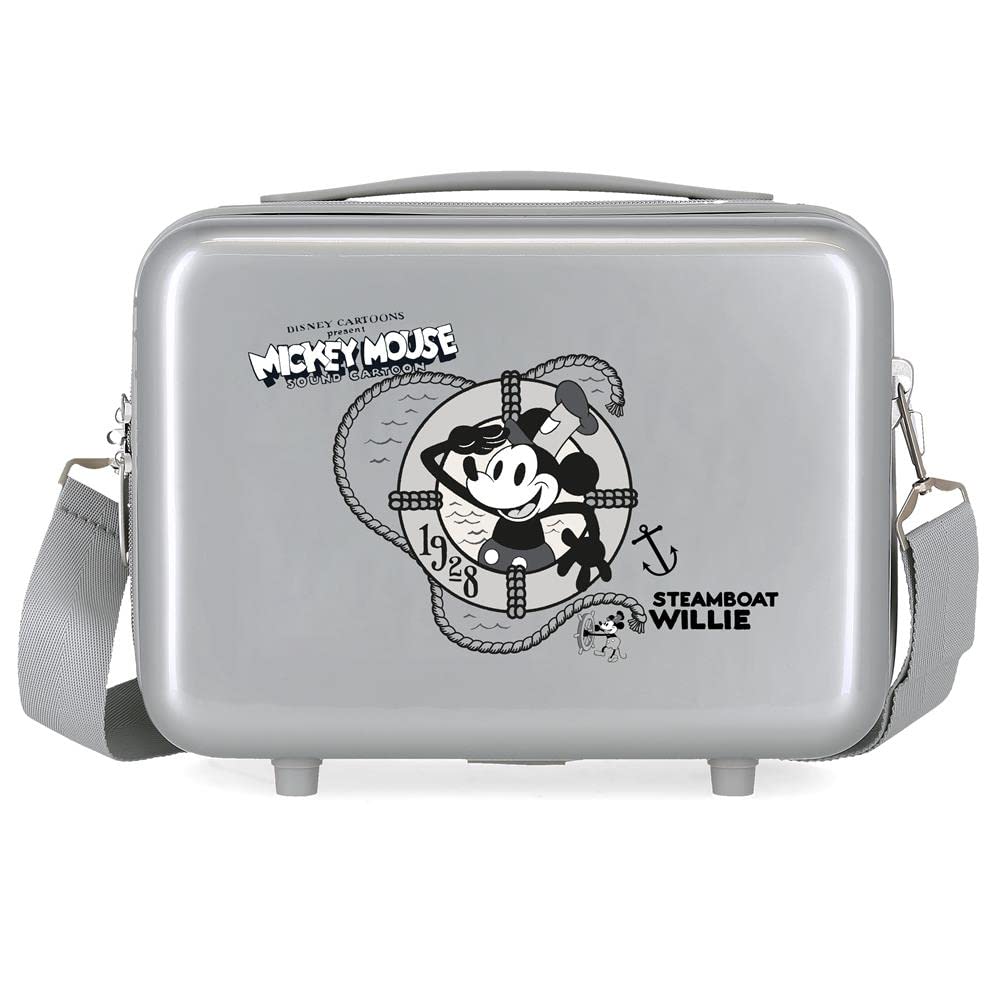 Disney Mickey and Minnie Travel Cabin Toilet Bag White Rigid ABS Joumma Bags, steamboard, Standard Size, Adjustable Toiletry Bag