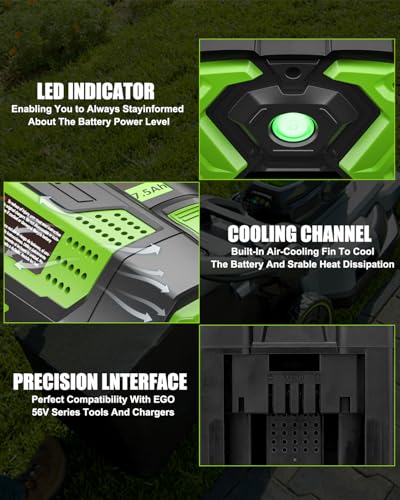 Image of 1Pack 56V Battery 7.5Ah Replacement for EGO 56V Battery with LED Indicator