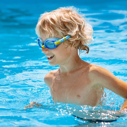 Aegend 2 Pack Kids Goggles, Swimming Goggles for Kids Age 4-16 Boys and Girls Youth, Anti-Fog Pool Goggles, Clear Cyan-purple & Blue-yellow by Aegend - Image 4
