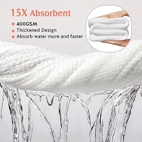 Image of YFONG 2 Pack Microfiber Hair Towel Wrap for Women, Super Absorbent Quick Dry Hair Turban for All Hair Style Anti Frizz, Large Hair Drying Towel with Button