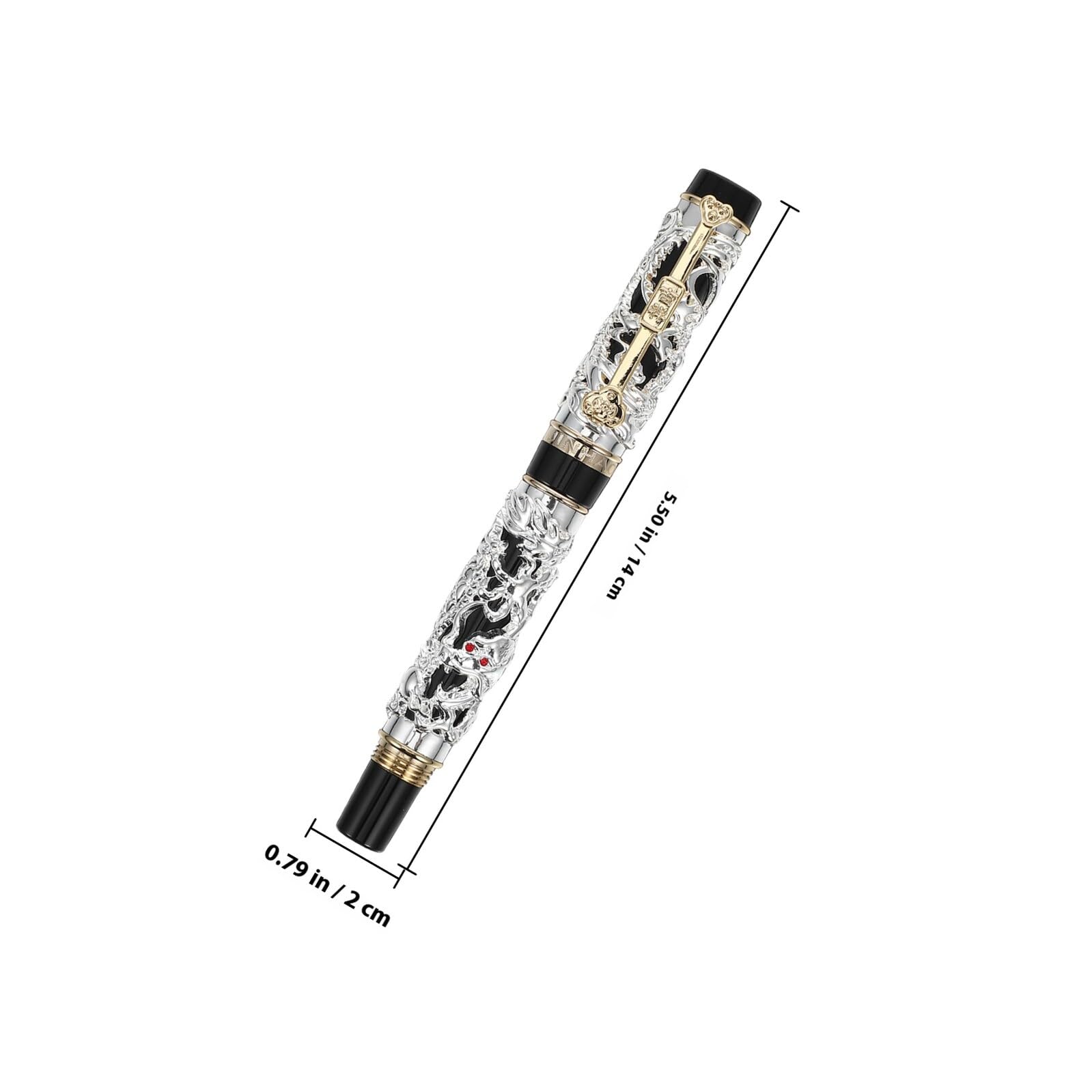 Füllfederhalter für Glattes Schreiben und Zeichnen aus Zinklegierung Vintage Eleganter mit Drachen und Phönixmotiv Tragbarer Federhalter im Chinesischen Stil