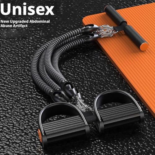 Abdominal Trainer, Sit-Up Training Equipment, Bodybuilding Expander, Full Body Trainer for Home, 4-Strand Pedal Ankle Puller, 100LB Max Resistance for Fitness, Weight Loss, Training, Yoga (Purple) - Image 2