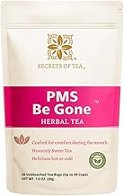 أسرار الشاي مزيج شاي PMS العشبي الخالي من الكافيين للنساء دعم طبيعي للراحة والاسترخاء والتوازن الشهري 20 كيسًا