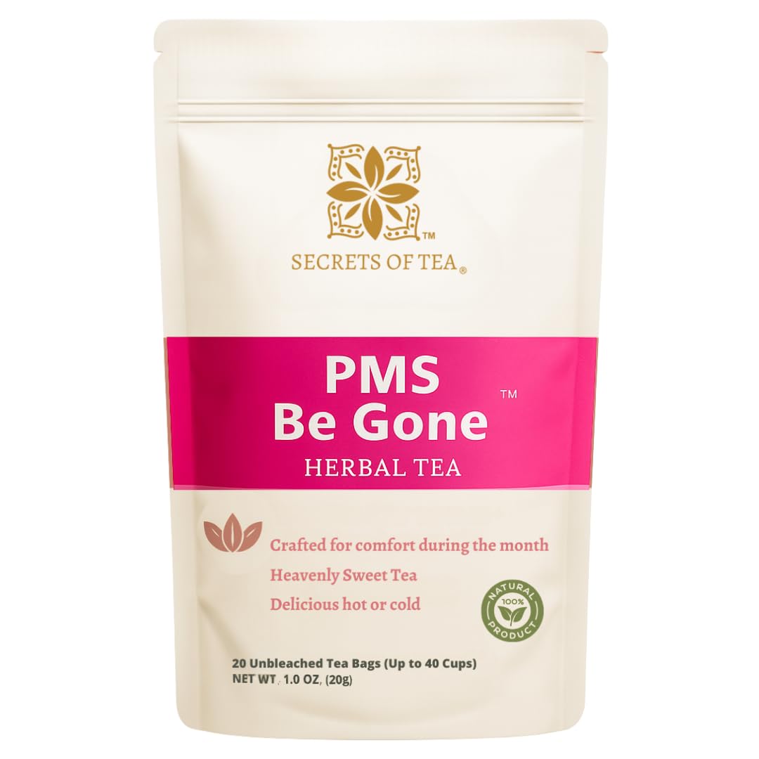 Secrets Of Tea PMS Tea For Women & Teens- Natural USDA Organic Caffeinie Free Herbal Tea- 20 Count (1Pack)