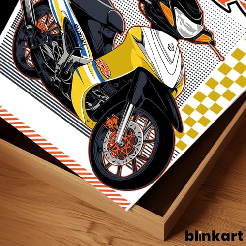 Image of BLINKART Suzuki Satria 120Car Posters Sticker Gift Items for Boys Room Wall Decor || Comes with Double-Sided Tape|| Decoration Bedroom Living Room Office Studio Decor | 12x18 In (A3) - CAR-251