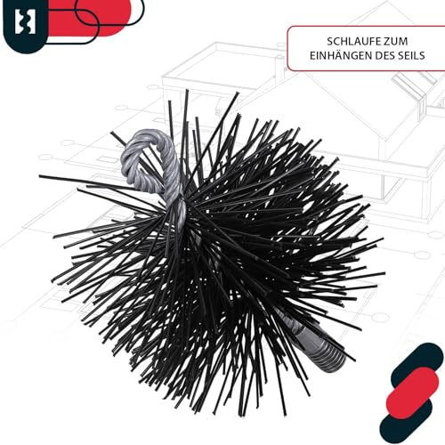 KOTARBAU® Schornsteinbesen Aus Kunststoff 100 mm Kaminbesen Plewa Keramik Edelstahl Rohr Rußbesen Kaminbürste Edelstahlkamin Kaminreiniger