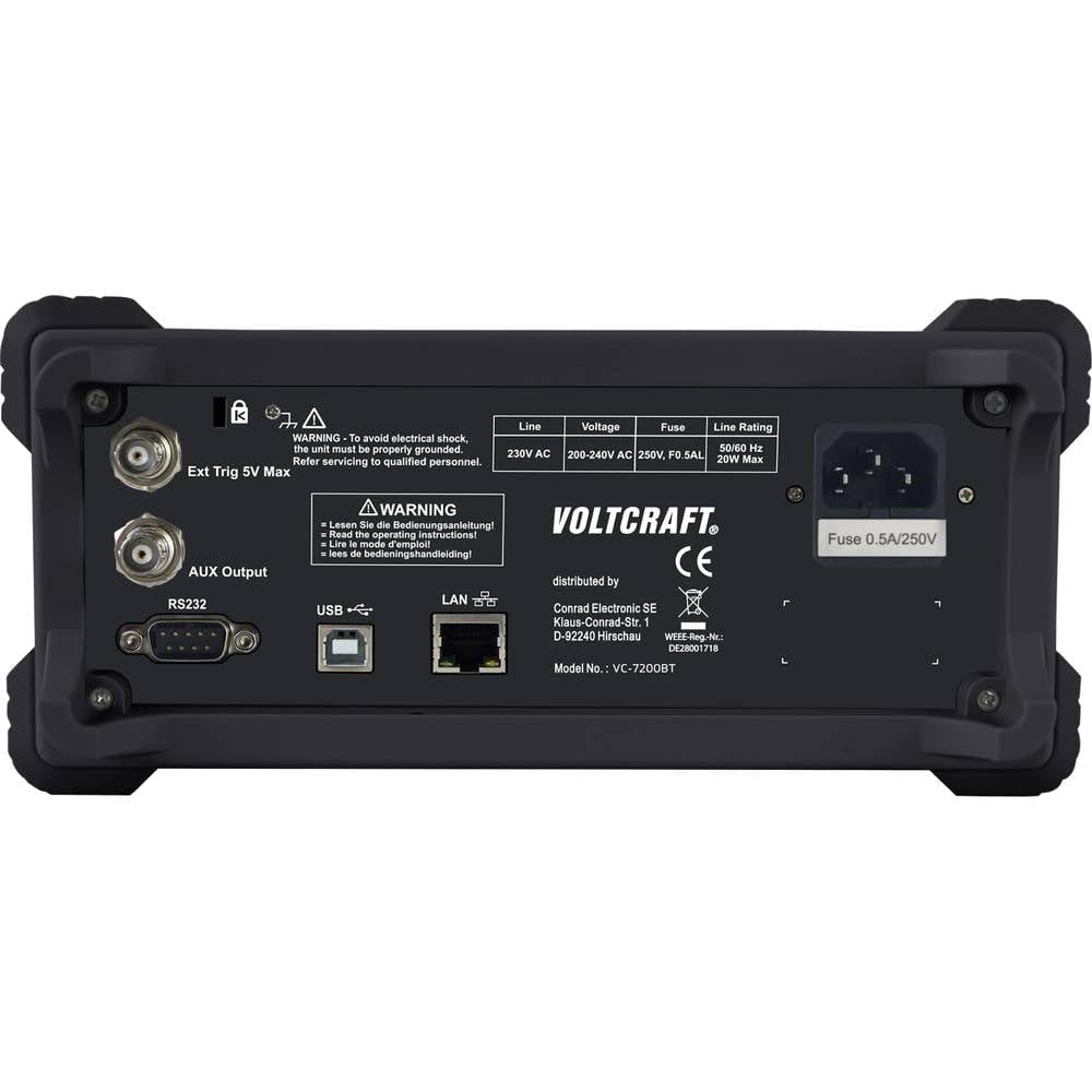 VOLTCRAFT VC-7200BT - Multímetro digital de mesa (cat. I 1000 V, cat. II 600 V, indicador de cuentas): 200000