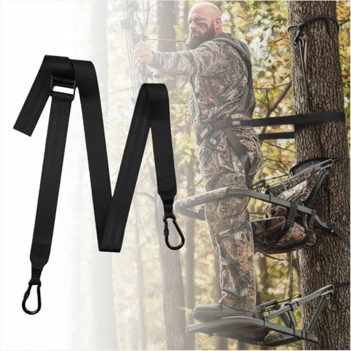 SHINETEC Adjustable Tree Climbing Strap, One-Hand Length Control, Webbing Tether for Climbing Sticks, Hanging Tree Stand, or Outdoor Setup