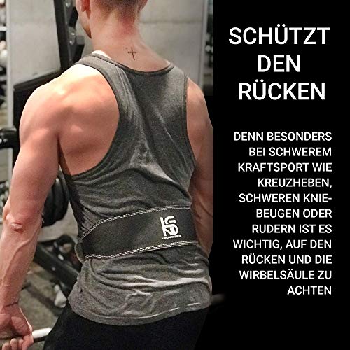 LEGEND Krafttrainingsgürtel, Fitness (Rindsleder) Gewichthebergürtel Crossfit – Trainingsgürtel (L)