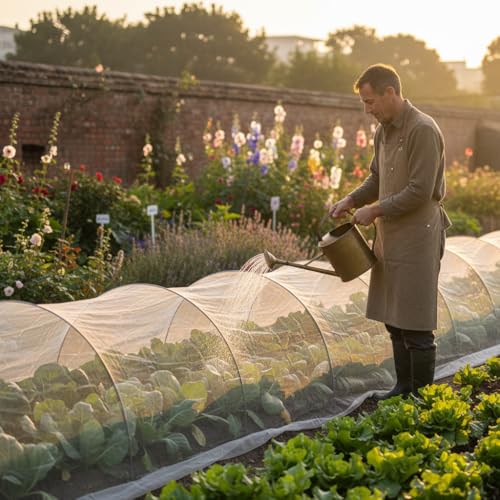 3X12M Insektenschutznetz Feinmaschiges Gartenbaunetz,Geeignet zum Abdecken von Gemüse,Pflanzen Blumen Früchten Feldfrüchten Gewächshäusern,Reihenkulturen und Erhöhten Saatbeeten