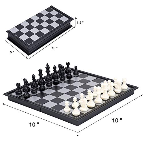 Set de Ajedrez Magnético AMEROUS de Viaje Plegable 10 Pulgadas miniatura 5