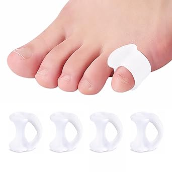 Amazon Co Jp Zhejia 内反小趾 小指サポーター 足指サポーター ４個セット 小指対策 サポーター 足指広げる 浮き指 予防 両足 靴下 洗える 男女兼用 ホワイト ドラッグストア