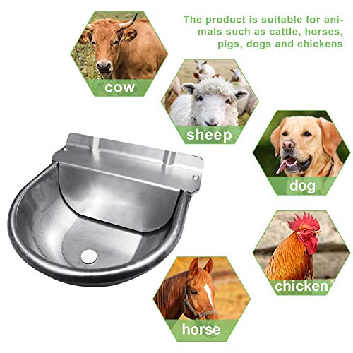 Automatic Horse Waterer Upgraded Livestock Water Bowl Stainless Steel Trough For Cattle Cow Pig Sheep Pet Dog #TOP2
