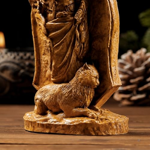 Estatua Freya de madera para altar y decoración miniatura 4