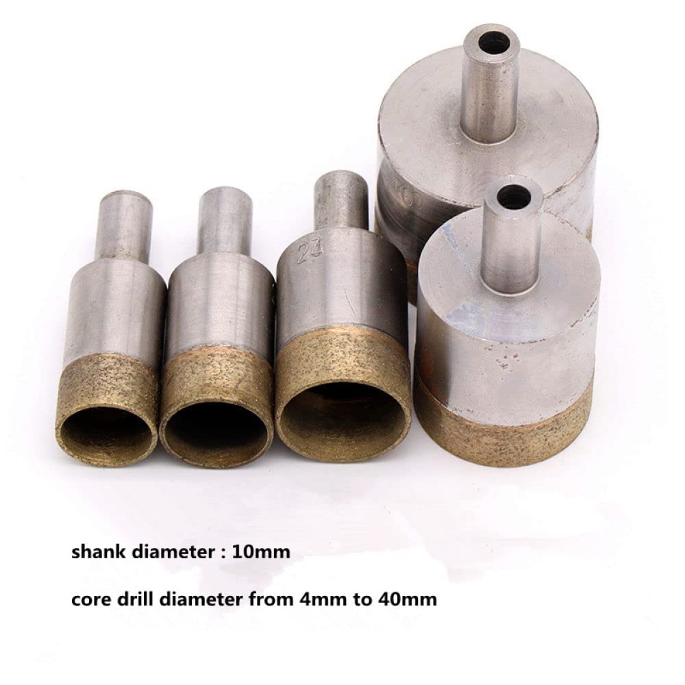 Broca de agujero revestido sinterizado de diamante con vástago de 10 mm para perforación de vidrio de cerámica de piedra, 37 mm
