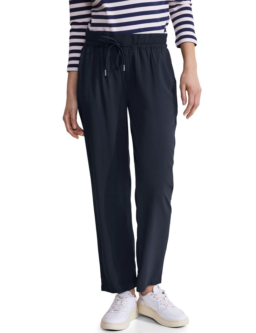 Street One Women's A377201 Viscose Trousers, Deep Blue, 38W x 28L
