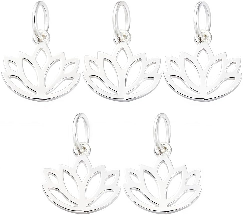 Lotus Yoga Om Ohm Flower Charms Jewellery Findings