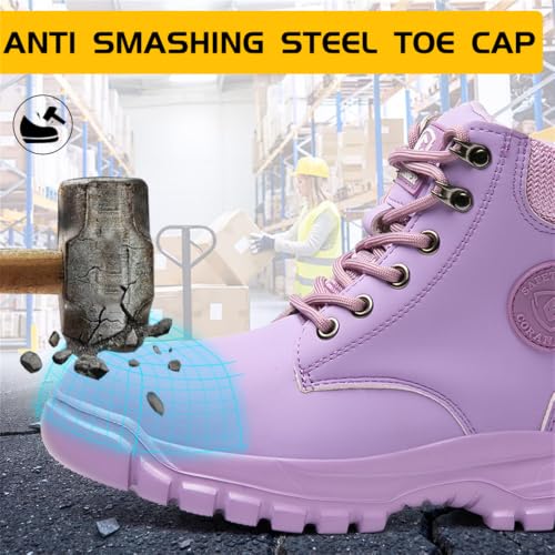 Image of Steel Toe Boots for Women Men Waterproof Lightweight Safety Shoes