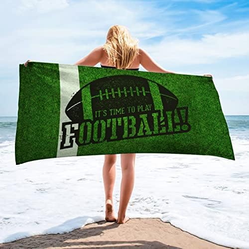 YemaYfly Super Soft Microfiber Football Beach Towel, Large Green Football Field Cotton Water Absorbent Quick Dry Towels for Boys Women Men Gift Bathroom Gym Beach (30”x60”, Grass)