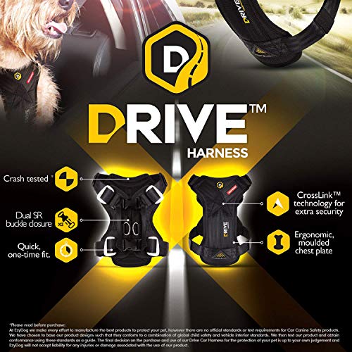 Ezydog Drive Safety Travel Dog Car Harness - Crash Tested Us (Fmvss 213) - Premium Vehicle Restraint Vest For Protection And Comfort - Easy One Time Fit And Use With Car Seat Belt (Large) #TOP2