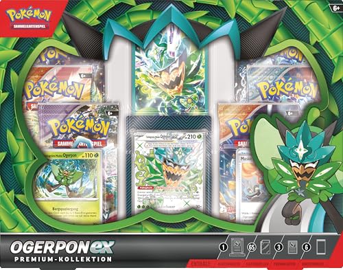 Pokémon-Sammelkartenspiel: Premium-Kollektion Ogerpon-ex (3 holografische Karten & 6 Boosterpacks) – Bild 3