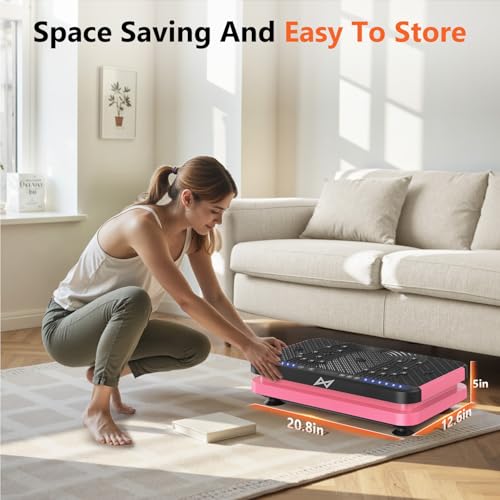 AXV Vibration Plate Fitness Platform Exercise Machine Vibrating Shaking Full Body Shaker Workout Vibrate Stand Shake Board Sport Gym for Weight Loss Fat Burner for Women Men by AXV - Image 7