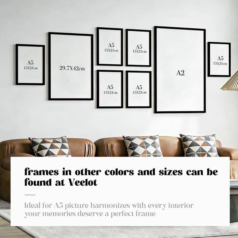 4x Cornice Foto DIN A3 29,7x42cm,Alluminio,Nero,Cornice 30x42 Grande per Foto,Disegni per Bambini,Diplomi e Poster,Camera da Letto e Casa,Solo per Espositore a Parete
