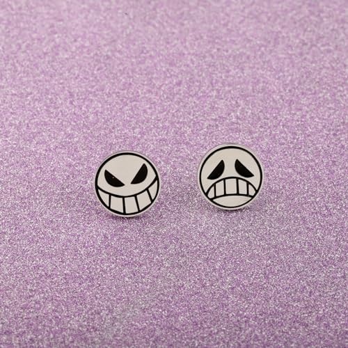 CENWA Happy Sad Face Stud Earrings Anime Earrings Cosplay Earrings Gift For Her4