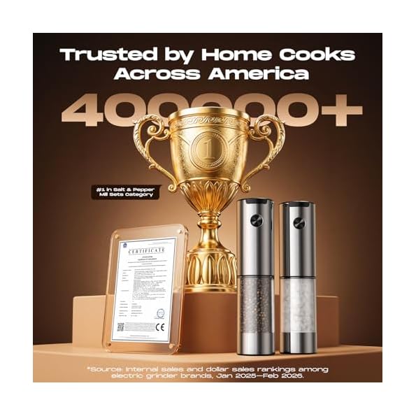 Electric-Salt-and-Pepper-Grinder-Set-Battery-Automatic-Salt-and-Pepper-Shaker-with-Adjustable-Coarseness-Large-Capacity-Pepper-Mill-with-LED-Kitchen-AppliancesBattery-Stainless-Steel