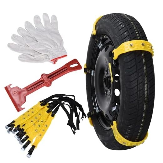 Boulder Tools Adjustable Anti-Slip Tire Chains for Car, Truck, SUVs - Compatible for (7.2-11.6 inch) Tires, Easy Install and Removal, Optimal Traction, Noise Reduction, Alloy Steel Design