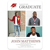 Bunny Badges Personalized Graduation Invitations - Custom Graduation Announcements for Grad Party (Classic Cap)