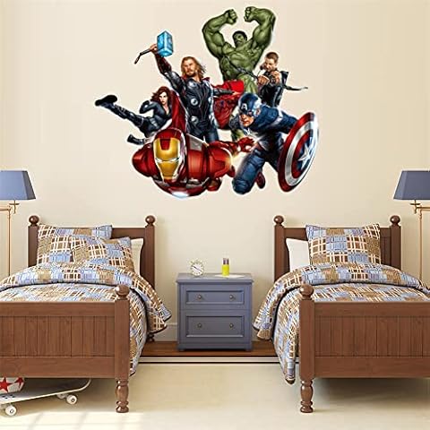 Pegatinas de pared de superhéroe autoadhesivas Cover