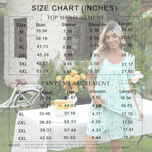 Image of POPYOUNG Pajama for Women Set Summer Pjs Lounge Shorts Sets Soft Sleepwear | 2 Piece, Lightweight, Cooling Pyjamas, Pockets, Loose, Daily Wear, Outfits, Travel, Wife, Mom