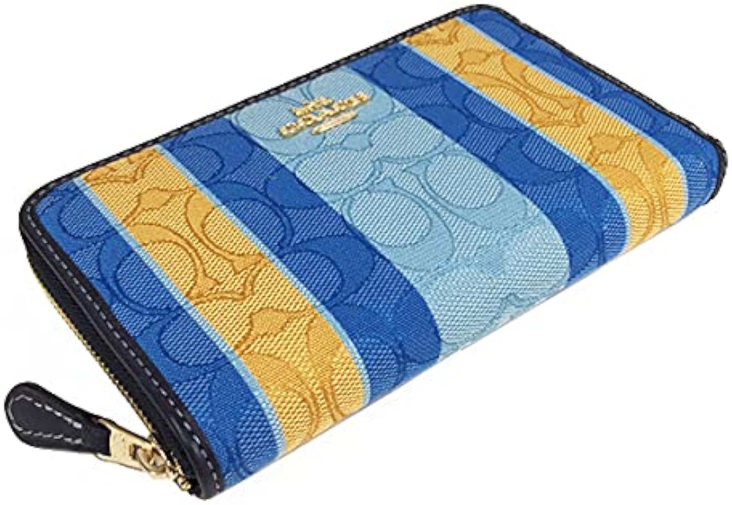 COACH コーチ　ストライプ　ジャガード　ミディアムジップアラウンド財布A36 COACH コーチ ストライプ ジャガード ミディアムジップアラウンド財布